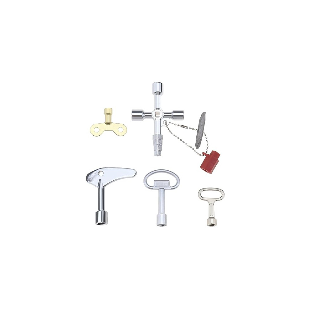 Create Idea 5Pcs Utility Keys Set Plumber Key Wrench Tool Square Triangle Socket Spanner Key For Water Tap Faucet Radiator Water Meter Control Cabinet Elevator