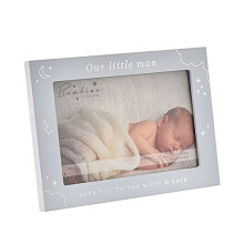 Baby 6" x 4" Photo Frame by Bambino Moon and Stars - Our Little Man / Blue