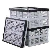 28 L Plastic Collapsible Crate Storage, Set of 3 Folding Storage Crate