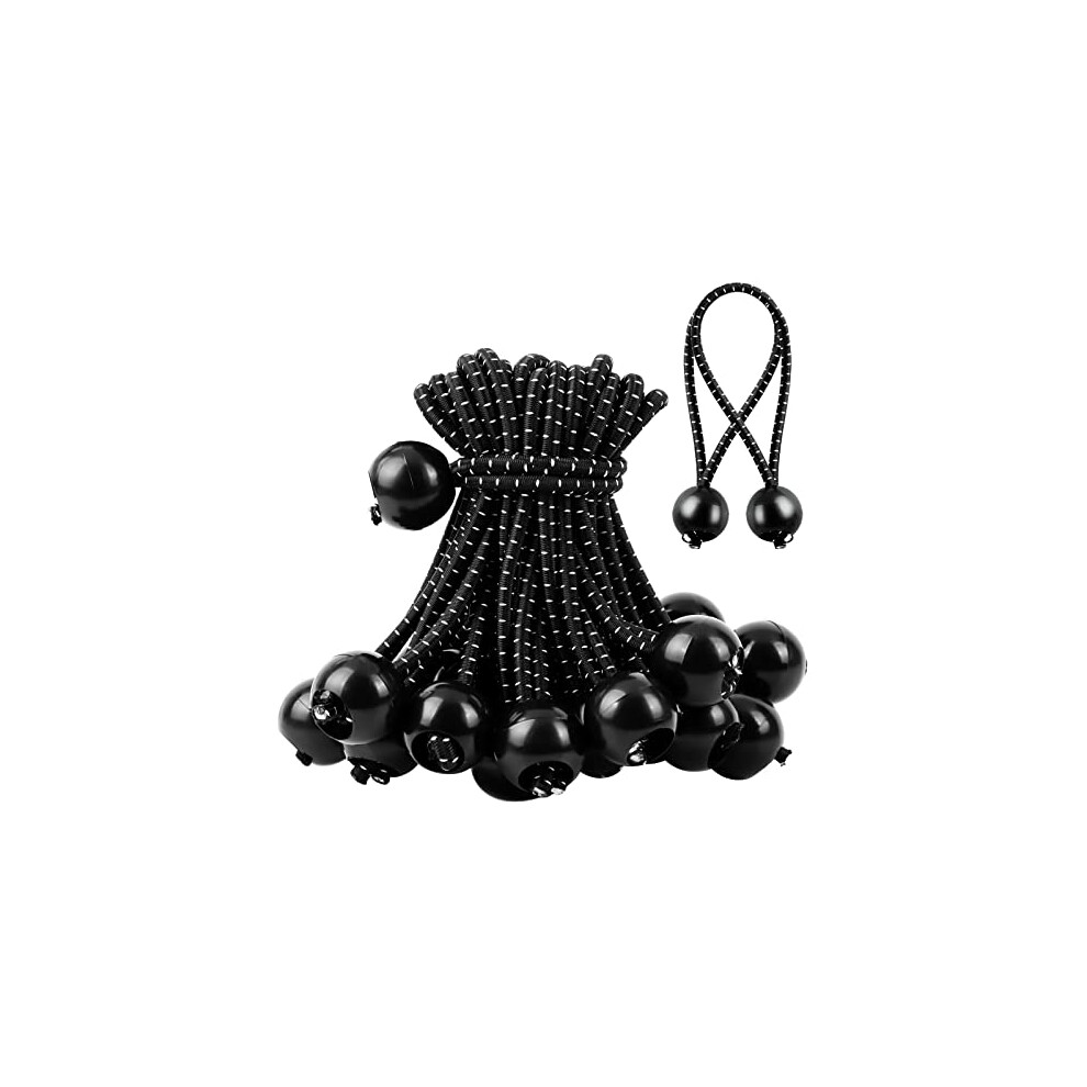 35Pcs Ball Bungee Cords,Elastic Bungee Cord Tarp Bungee Cords With Balls 4 Inch Tarpaulin Ties Down Elastic Rope Tent Banners Gazebo Canopy Bungees 4811630215551