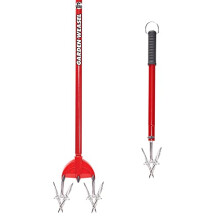 2-in-1 Rotary Cultivator 91206 - Garden Tiller with Detachable Tines - Manual Hand Ground Tiller - Weather and Rust Resistant