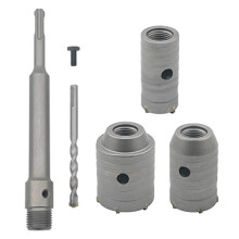 Carbide Steel Concrete Cement Hole Saw Drill Bit Wall Stone SDS Plus Shank 35mm / 45mm / 55mm Cutter with 200mm Connecting Rod for Wall Brick