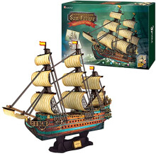 CubicFun 843659803 Barca San Felipe 1960, Nave Spagnola, Puzzle 3D, Kit Modello per Adulti e Bambini, 248 Pezzi, 240 min