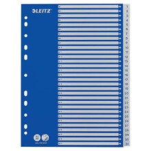 A4 1-31 Index, Heavy Duty Plastic and Cardboard, Blue/White
