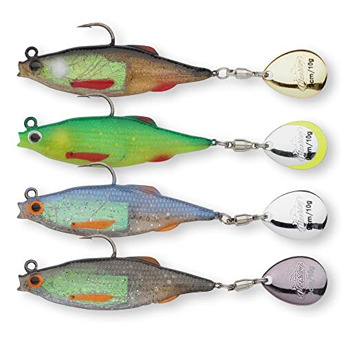 Pulse Realistic Roach Flash - Soft Rubber fishing lures with spinner blade tail and razor sharp hooks. Lures for fishing for perch, zander, pike and