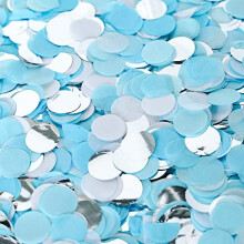 2.5cm Paper and Foil Confetti Blue Mix Round Tissue Confetti 6000pcs for Parties Weddings Birthday Party Balloon Table Decoration (Blues, White,