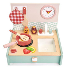 Conjunto de jogos para cozinha de madeira - Tender Leaf Toys - 12 peças - Multicolorido - Branco