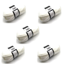 Pack of 5 x 100g Balls Chunky Wool - White