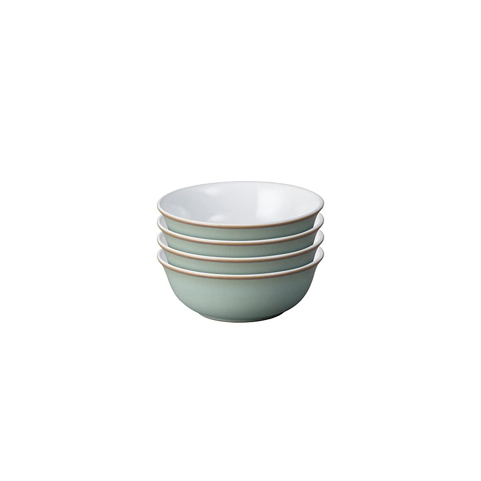 - Regency Green Cereal Bowls Set of 4 - Dishwasher Microwave Safe Crockery - Ceramic Stoneware Tableware