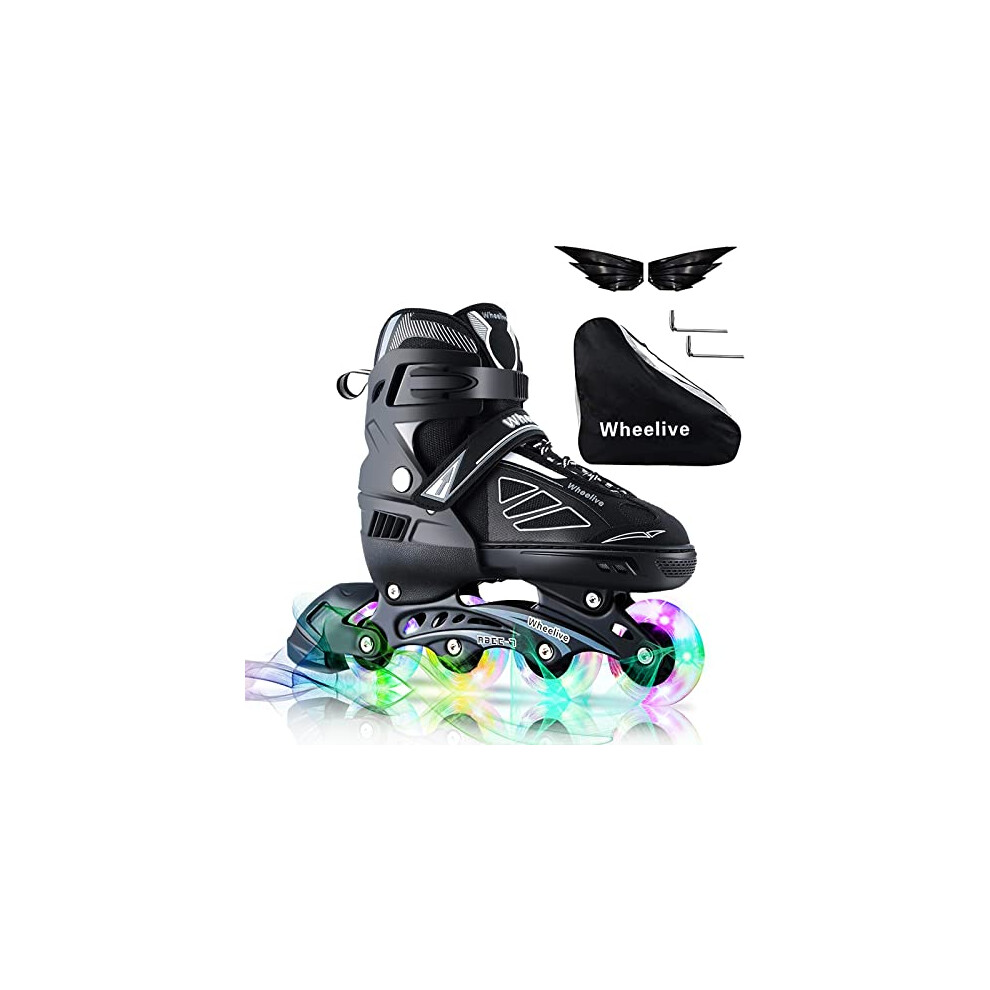 Adjustable Inline Skates for Kids and Adults, Oversized Illuminating Skates Performance Skates with Full Light Up Wheels Ideal for