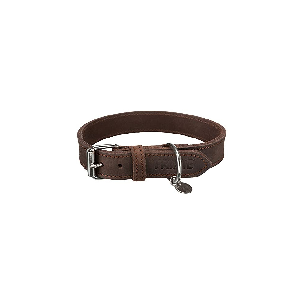 Trixie Rustic Fatleather Collar, M: 37-44 Cm/25 Mm, Dark 0.096 Kg Brown