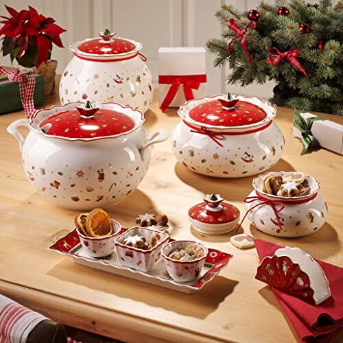 Dip Set, Porcelain, Multi, 4 Pieces, White/Colourful 2