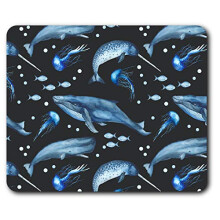 Whale Narwhal Ocean Sea Blue Mouse Mat Pad Computer PC Laptop Gaming Office Home Desk Accessory Gadget 2280