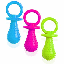 Puppy Chewable Dummy Toy Tough Dog Munching Natural Rubber Pacifier Instinctive for Training Fetch Puppies and kittens Robust Teething Tool Ring