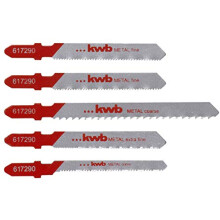 617290 5-Piece HSS Metal Jigsaw Blade Set for Coarse, Extra Fine Cuts Including Curved Saw Blade with T-Shank S-20 / Single Cam Shank