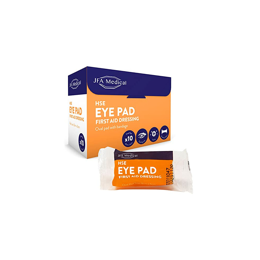 Jfa Medical Hse Eye Pad First Aid Bandage Dressing - Pack Of 10 Bandages