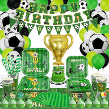 177 Pack Football Party Supplies Sports Theme Birthday Decorations Football Party Plates Set Football Theme Tableware Set for Boys Sports Theme