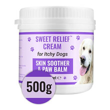 Sweet Relief - Soothing Itchy Dog Skin Cream, Dog Paw Balm, Dog First Aid Kit for Dry Skin, Paw Balm for Dogs, Benzyl Benzoate, Antiseptic Cream