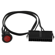 20/24-Pin ATX/EPS Power Switch Cable 24 Pin ATX Red LED Power On/Off Switch Jumper Bridge Cable Accessories for Testing PC Power Supply Water Cooler