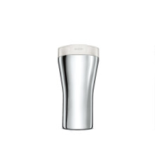 Caffa Gia24 W-Design Double Wall Travel Mug in 18/10 Stainless Steel and Thermoplastic Resin, White