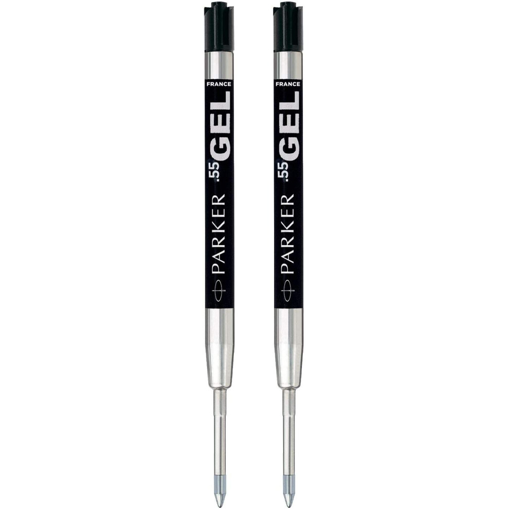 Quink Gel Metal Ballpoint Pen Refills - 0.5mm Fine Tip - Black Ink - Pack of 2