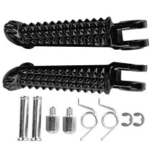 Motorcycle Front Footrest Pedal Foot Pegs - Aluminium Black Motorbike R/L Front Foot Pegs Compatible with YZF R1 R6 R6S