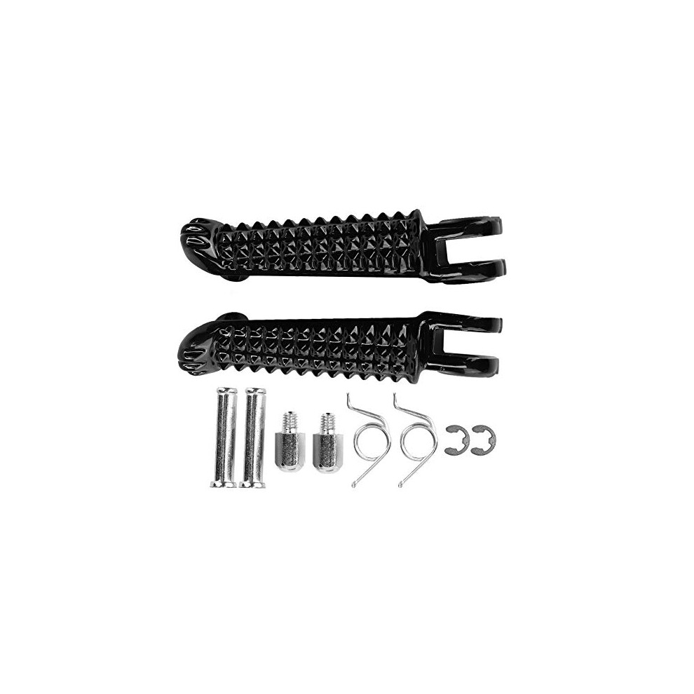 Motorcycle Front Footrest Pedal Foot Pegs - Aluminium Motorbike R/L Front Foot Pegs Compatible With Yzf R1 R6 R6s Black 723646003760