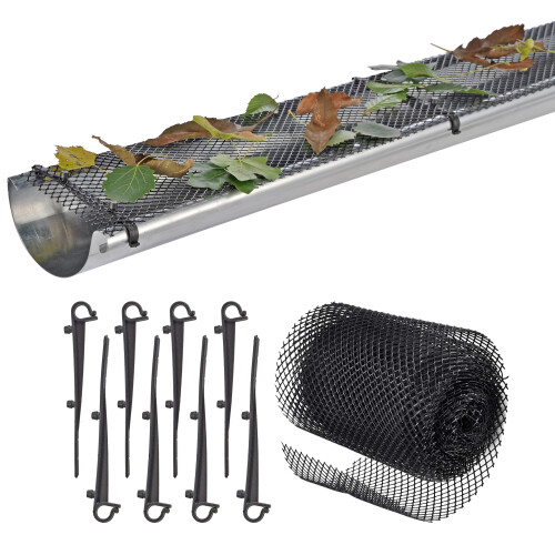 Gutter Guard Leaf Protection Mat 6 m Including Brackets Guttering Guard Brush Leaf Guard Leaf Protection Guard
