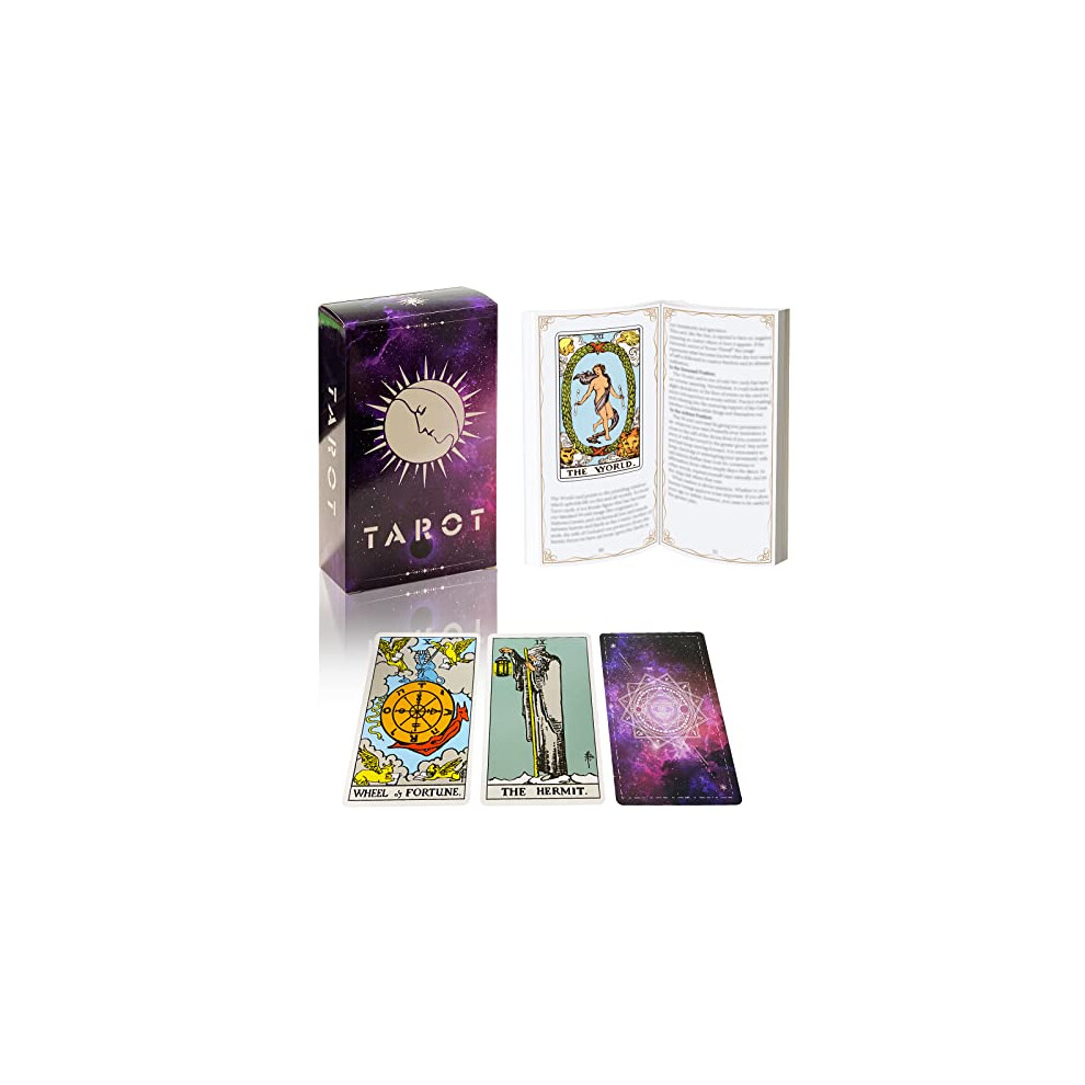 Tarot Cards Deck with Guidebook,78 Classic Tarot Cards Deck Standard Size 4.75" x 2.76",Riginal Tarot Card Decks for Beginners and Expert,Future