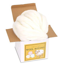 Wool Felting Yarn-8.82oz Needle Felting Wool, Felting Yarn, Soft Wool Roving Yarn with Box, Ideal for Needle Felting Spinning Weaving DIY Craft