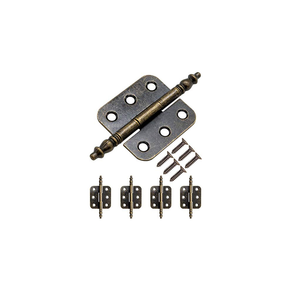 Fuxxer 2 X Antique Hinges Metal Hinges Iron Hinges Classic Design For Cabinets Cupboard Doors Chest Boxes Boxes In Vintage Country House Retro Style 4260610472246