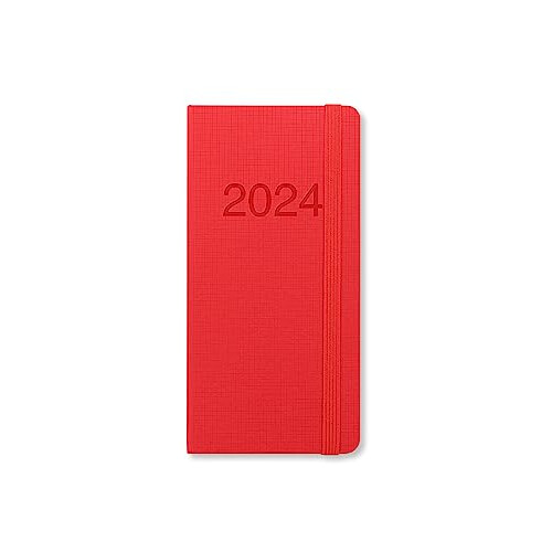 Letts Memo Slim week to view 2024 diary - red