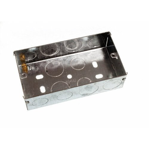 Pack of 10 Double Metal Back Box 35mm Deep Socket Switch Backbox 2