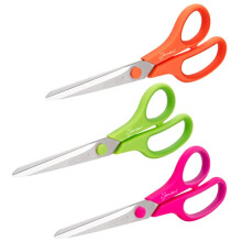 1667 Germ-Savvy Antibacterial, 21 cm Titanium Blade Soft Grip Handle Scissors, Assorted Colours, Pack of 3
