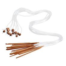 12PCS Bamboo Crochet Hooks Set Afghan Tunisian Carbonized Needle for Weave Craft, DIY Sewing Tools and Crocheting Projects