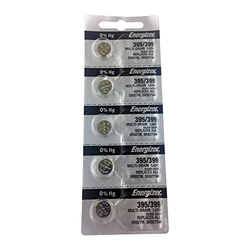 Energizer 395 / 399 Silver Oxide 5 Batteries (SR927W / SR927SW) 1