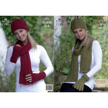 3274 Knitting Pattern Hats, Scarves and Gloves in Baby Alpaca DK,Multicolor,3.25 mm