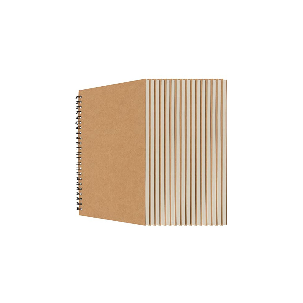 16 PCS A5 Sketchbook, Blank Sketch Book, 30 Sheets/60 Pages Spiral Bound Sketch Pad Kraft Cover Drawing Pad Sketch Notebook for Artist, Travel, School-image-OPC-PDV6CRB-NEW