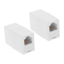 2Pcs RJ11 6P4C Female to Female Connector RJ11 6P4C Inline Coupler BT Telephone Line Cable Adapter Accessories for Home Living Room Bedroom Office