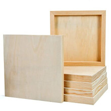 6Pcs Wooden Canvas Wood Panel Unfinished Wood Cradled Painting Panel Boards, Creative Homemade Wooden Picture Frame, Natural Wood Art Boards for
