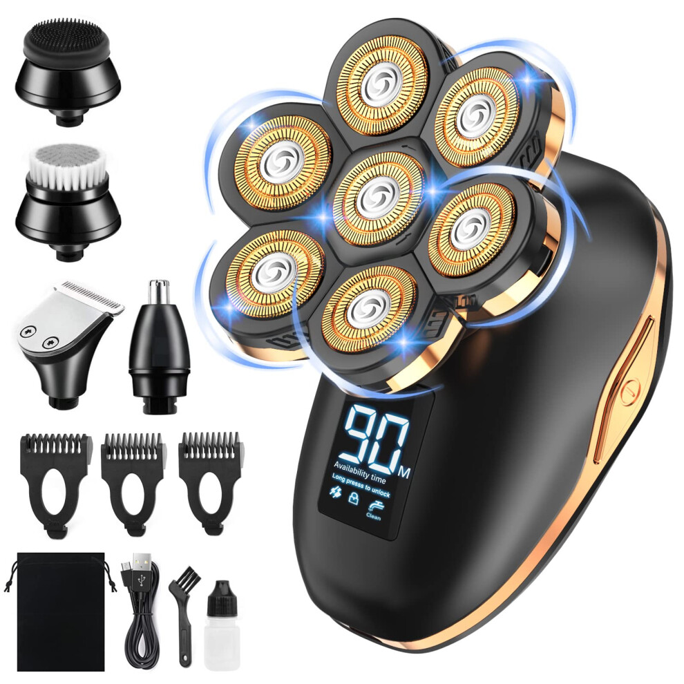 Head Shavers for Men 7D, CHLANT Mens Head Shaver for Bald Men Wet&Dry Waterproof Bald Head Shaver for Men,Electric Shavers Men Cordless Rechargeable 5