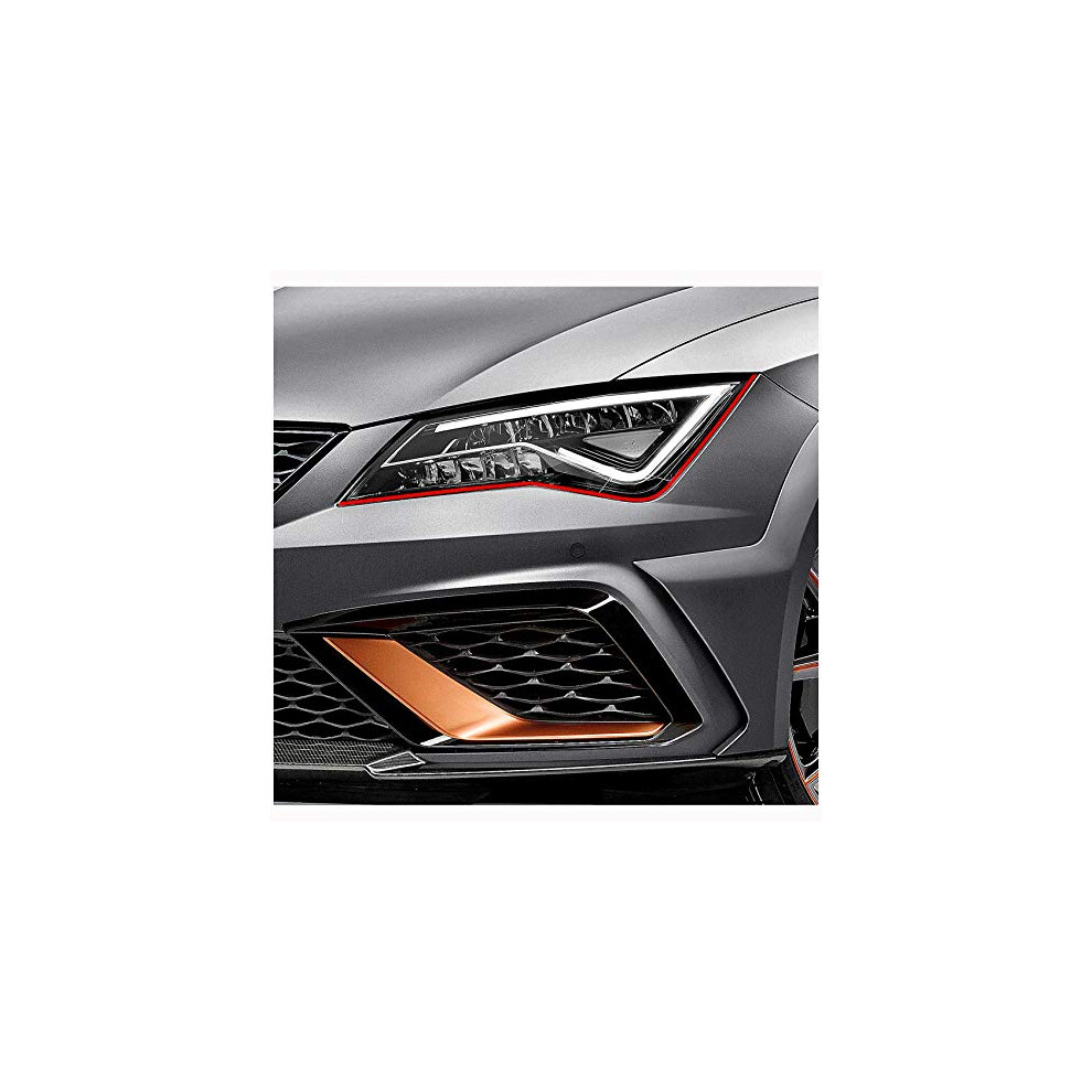 Devil Eye® Headlight Film, Red Decorative Stripes, Flexible for Headlights, Car Accessories, Self-Adhesive KX004 (Compatible with Seat Leon 5F from 2012) - Image 2