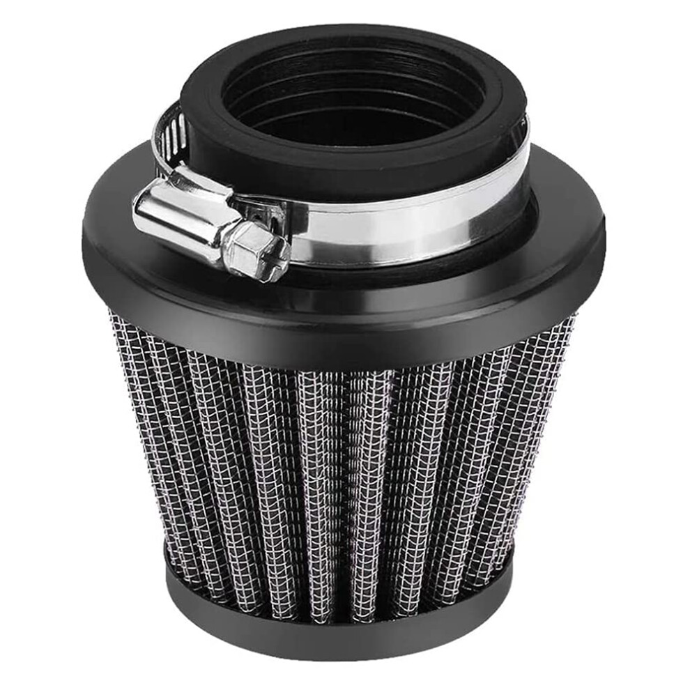 42Mm Motorcycle Clamp-On Air Intake Filter Kit, Universal Auto Cold Air Intake Scooter Moped Scooter Atv Dirt Bike Air Filter High Flow(Black) Black 724751173850