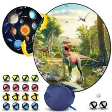 Dart Board for Kids - Dart Ball Game Set with Lightweight 28" Reversible Dartboard and Sticky Balls in 4 Colours, Indoor Games for Kids, Kids Darts
