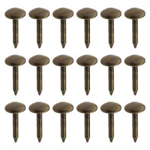 200PCS Round Domed Head Upholstery Nails Antique Brass Furniture Tacks Sofa Rivet Thicken Metal Staples Fasteners for Furniture Drum Wooden Door Decor