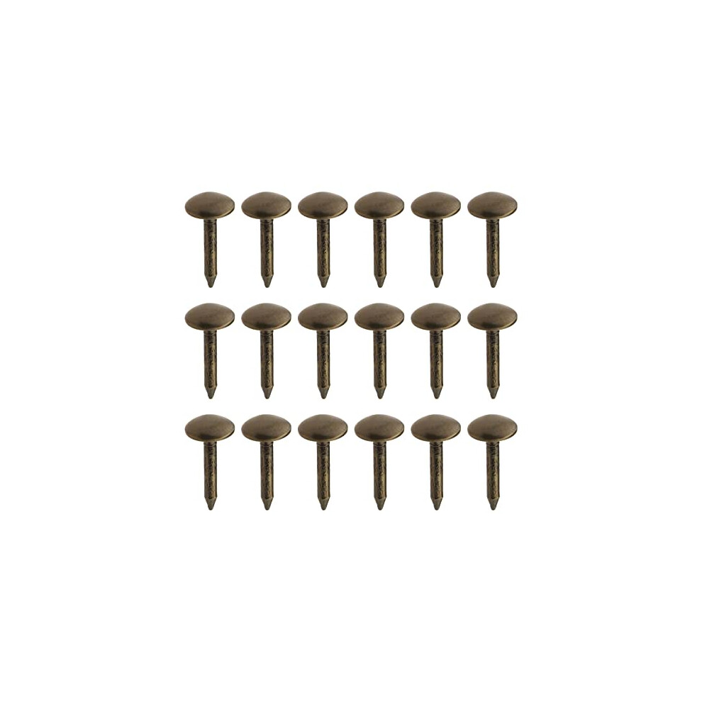 200Pcs Round Domed Head Upholstery Nails Antique Brass Furniture Tacks Sofa Rivet Thicken Metal Staples Fasteners For Furniture Drum Wooden Door Decor 4894833038257
