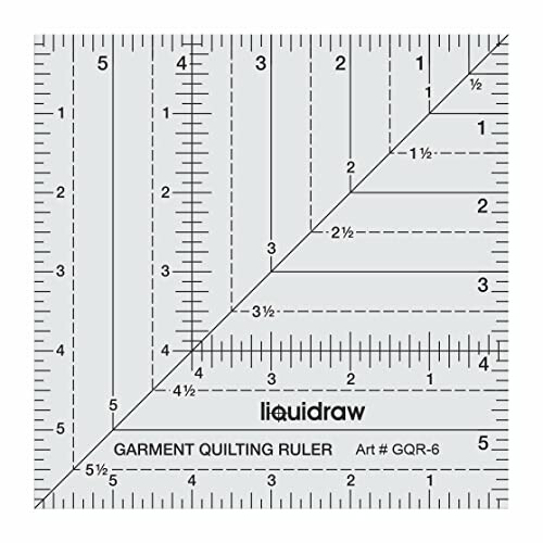 Square Quilting Ruler, Clear Acrylic Template, 6"