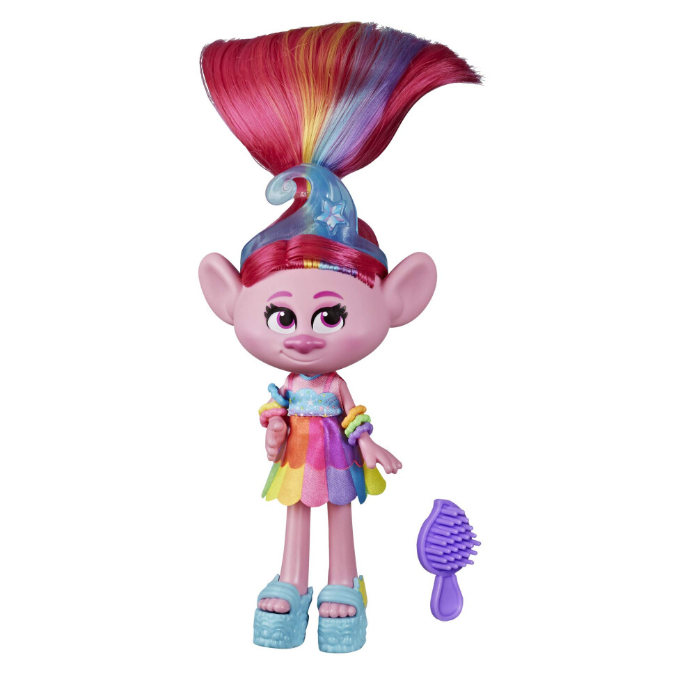 DreamWorks Trolls Glam Poppy Fashion Doll with Dress, Shoes, and More, Inspired by the Movie Trolls World Tour, Toy for Girl 4 Years and Up