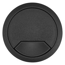 Cable Tidy Inserts, Pack of 3, Black, 80mm Diameter, ABS Plastic with Spring-Loaded Swivel Cover-Plate, CTI/80/PK3