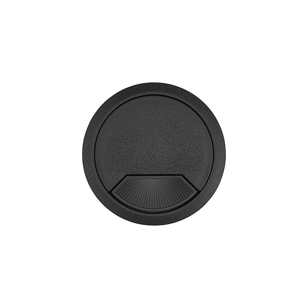 Trend Cable Tidy Inserts, Pack Of 3, 80Mm Diameter, Abs Plastic With Spring-Loaded Swivel Cover-Plate, Cti/80/Pk3 Black